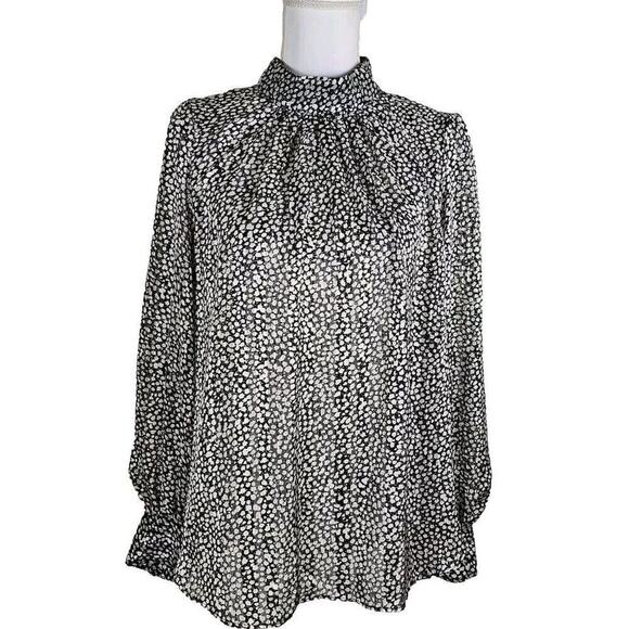 H&M ~Woman Size L~ Multicolor Floral Print Blouse Boho Sheer Long Sleeve NWOT. - Picture 1 of 10